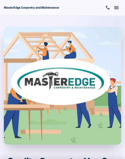 Master Edge Carpentry site on a phone